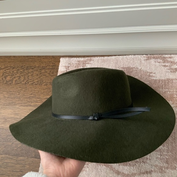 OLD NAVY Wool Felt Forest Green Fedora Hat Size 22 inch Small Adult Women’s - Picture 7 of 14